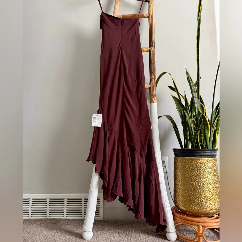 🔥NWT🔥 ASOS Corset Dress w Ruffle Asymmetrical Hem - Picture 10 of 16